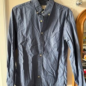 J. Crew Sunwashed Oxford Shirt in Denim Blue